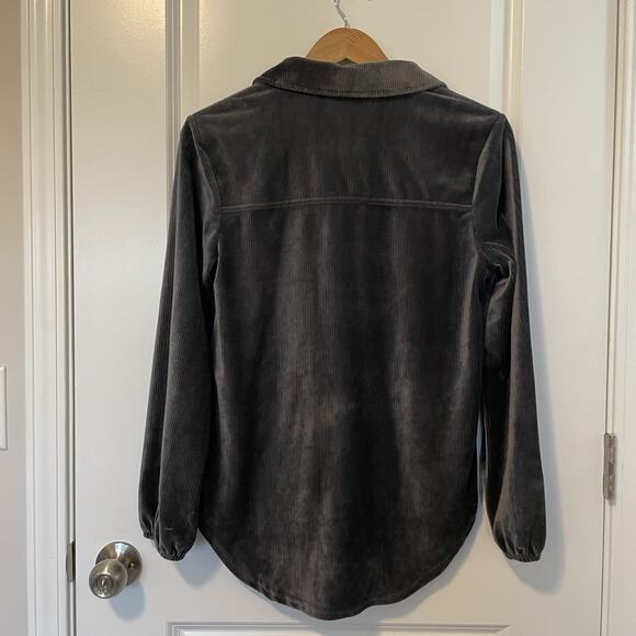 Wallflower Ribbed Velvet Western Grunge 90s Button Down Shirt Women's Sz M Cozy - Picture 3 of 9